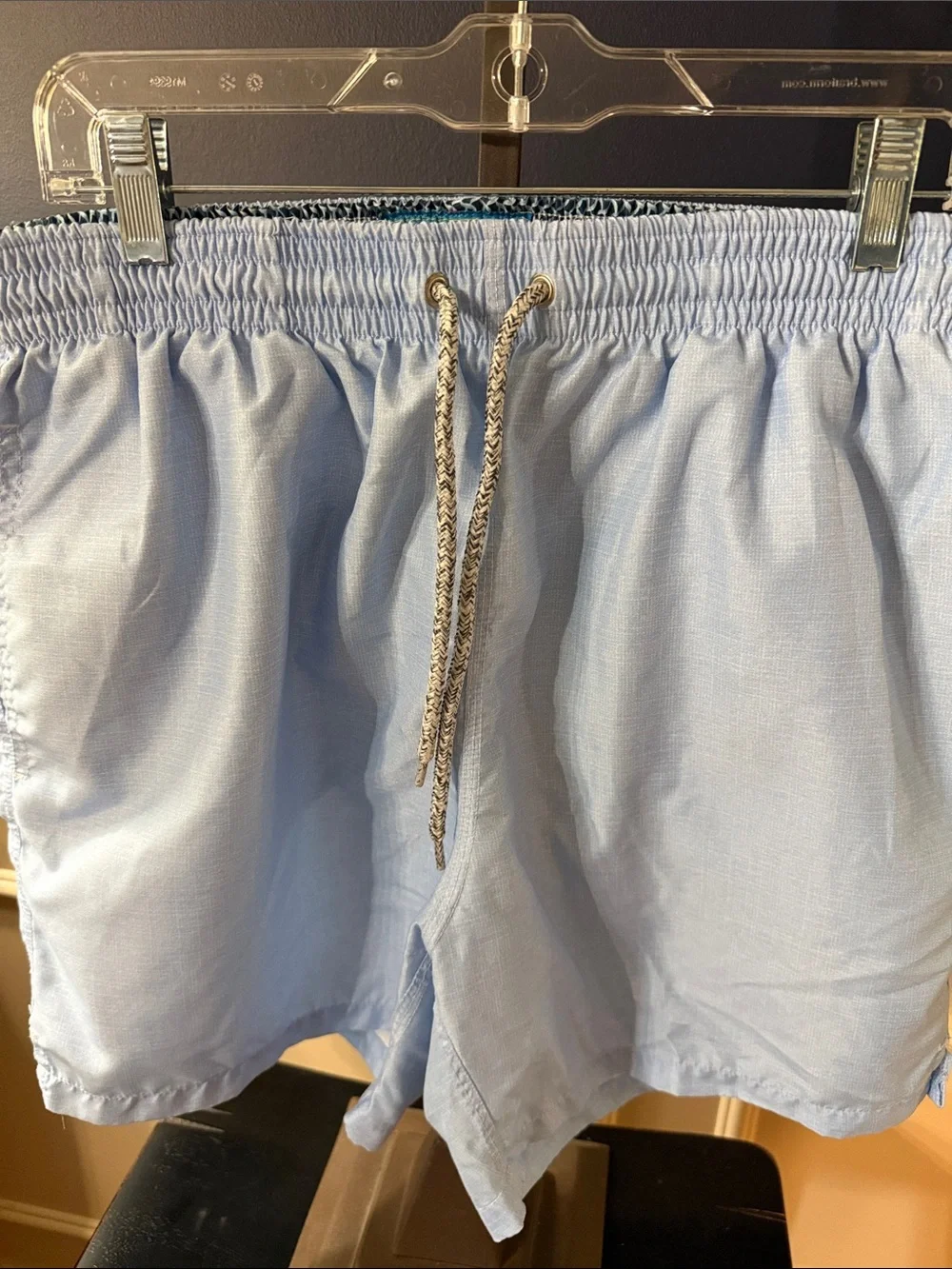 Light Blue Men's Drawstring Swim Shorts *liner has been cut out